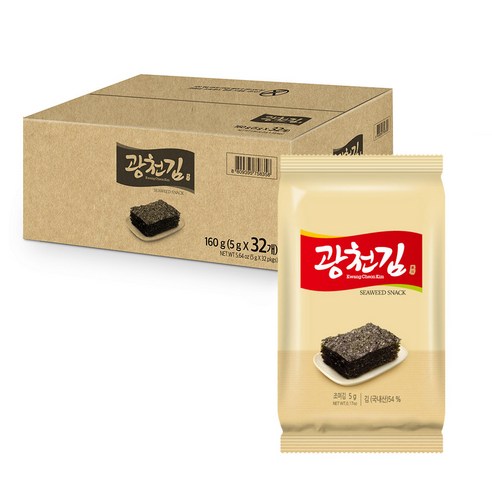 광천김 참 재래도시락 김, 5g, 32개