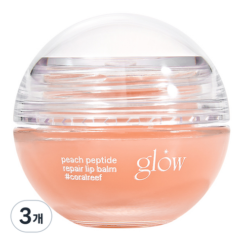 글로우 피치 펩타이드 립밤 코랄리프, 복숭아향, 8g, 3개