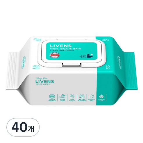 리벤스 소프트 클린 화장실 비데티슈 캡형, 55g, 80매, 40개
