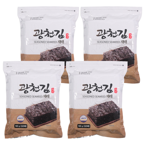 광천김 재래김, 160g, 4개
