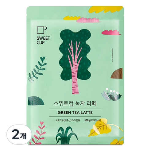 스위트컵 녹차라떼 파우더, 2개, 500g, 1개입