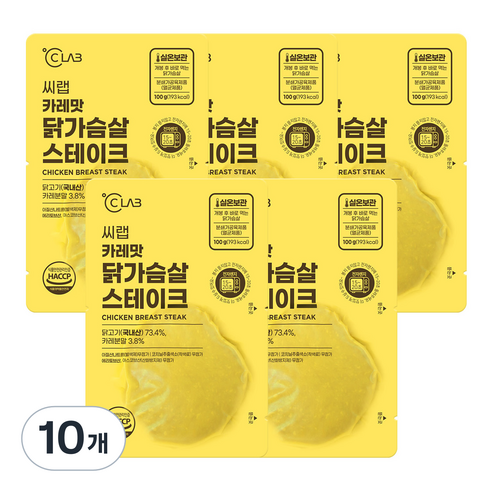 씨랩 카레 닭가슴살 스테이크, 100g, 10개