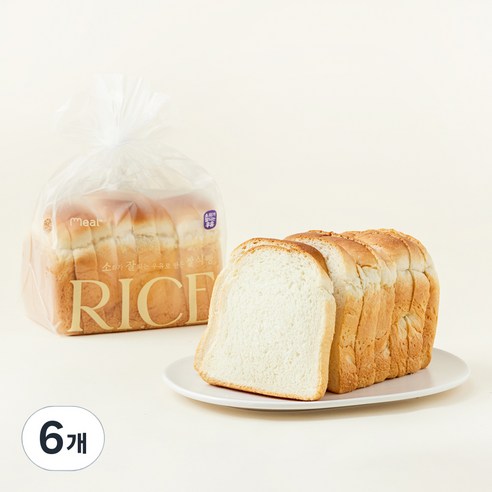밀도 소화가 잘되는 우유로 만든 쌀 식빵, 480g, 6개