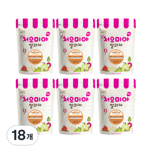 쌀과자마을 처으미야 떡뻥 과자, 단호박, 30g, 18개