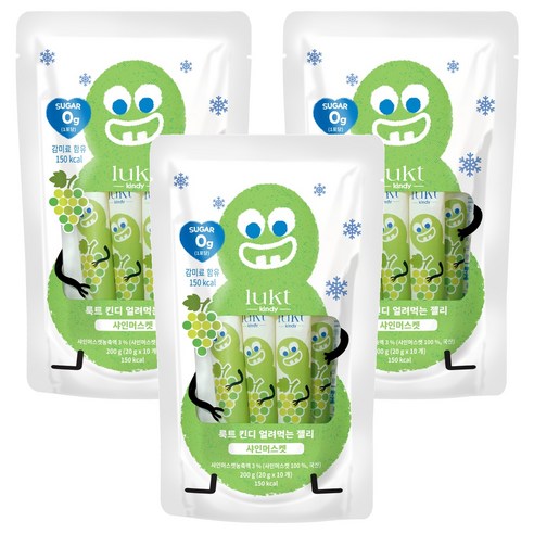 LUKT 킨디 얼려먹는 젤리 10p, 200g, 3개, 샤인머스켓