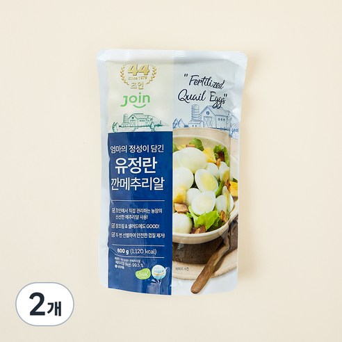 조인 유정란 깐메추리알, 800g, 2개