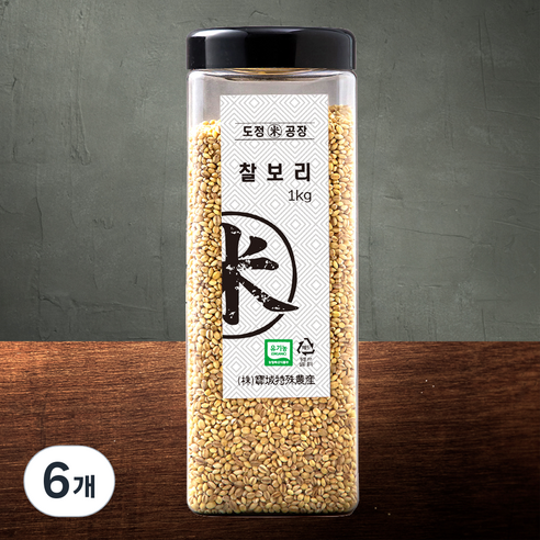 도정공장 유기농 찰보리, 1kg, 6개