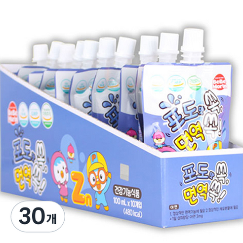 베베모린 뽀로로 면역 쏙 음료, 100ml, 30개