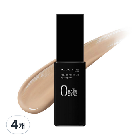 케이트 리얼 커버 라이트 글로우 리퀴드 파운데이션 30ml, 웜 아이보리, 4개