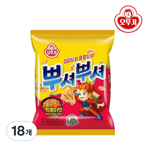 오뚜기 뿌셔뿌셔 떡볶이맛, 90g, 18개
