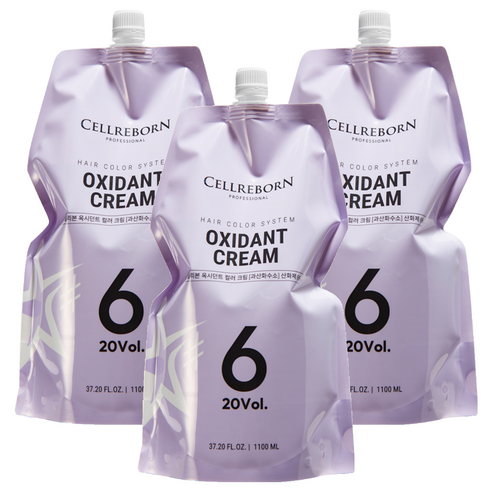 셀리본 옥시던트 컬러 크림 염색용 산화제 6%, 1.1L, 3개