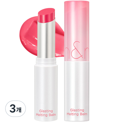 롬앤 글래스팅 멜팅 틴티드 립밤, 02 러비 핑크, 3.5g, 3개