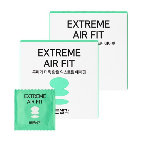 바른생각 익스트림 에어핏 일반형 콘돔, 3개입, 2개