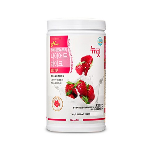 뉴핏 투에니포 뉴트리 다이어트 쉐이크 딸기맛, 750g, 1개