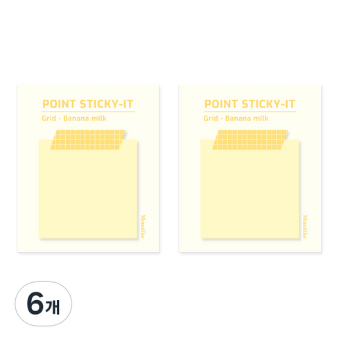 모노라이크 포인트 스티키 VER.2, Grid Banana milk, 1개입, 6개