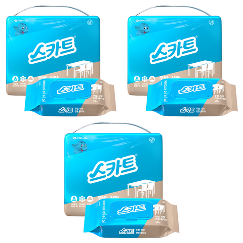 스카트 주방 식탁 전용 물티슈 40p, 12개