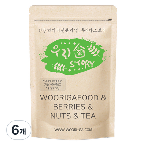 우리가스토리 우리집비법 마늘분말, 250g, 6개