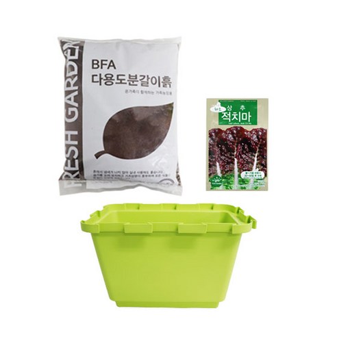 프레시가든 다용도 분갈이 흙 5.5L + 퍼즐 화분 + 씨앗 텃밭 가꾸기 세트, 적치마상추, 1세트, 프레시가든 다용도 분갈이 흙 5.5L + 퍼즐 화분 + 씨앗(적치마상추)