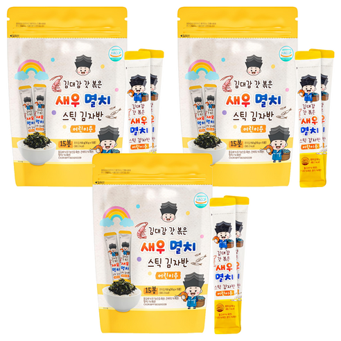 김대감 어린이용 새우멸치 스틱김자반, 150g, 3개