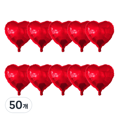 파티 풍선 미니하트, 레드, 50개