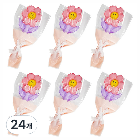 파티공구 데이지꽃다발 풍선키트, 로즈, 24개