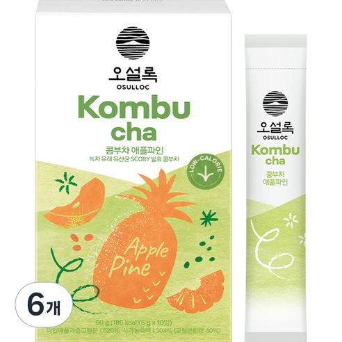 오설록 콤부차 애플파인 10p, 5g, 10개입, 6개