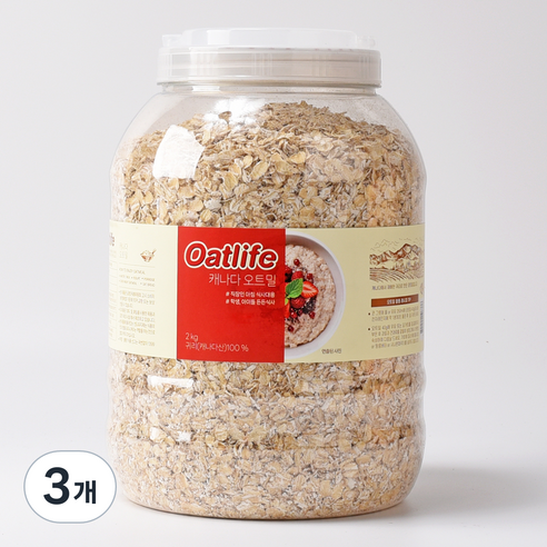 오트라이프 캐나다 오트밀, 2kg, 3개