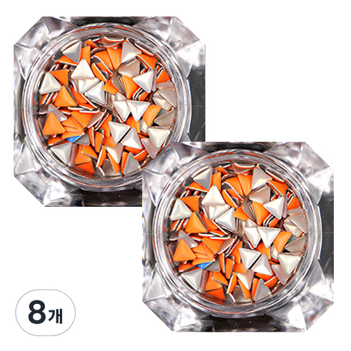 트라이앵글 네일 글리터 4mm, 오렌지, 8개