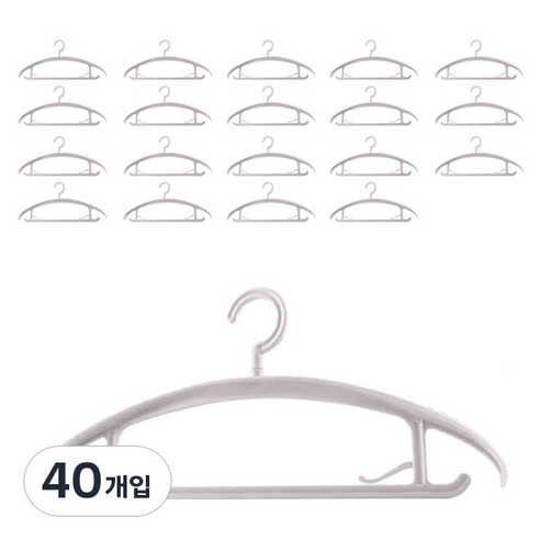 블럭마트 파스텔 2 in1 옷걸이, 그레이, 40개