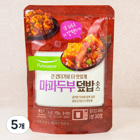 풀무원 큰건더기 덮밥소스 마파두부, 170g, 5개