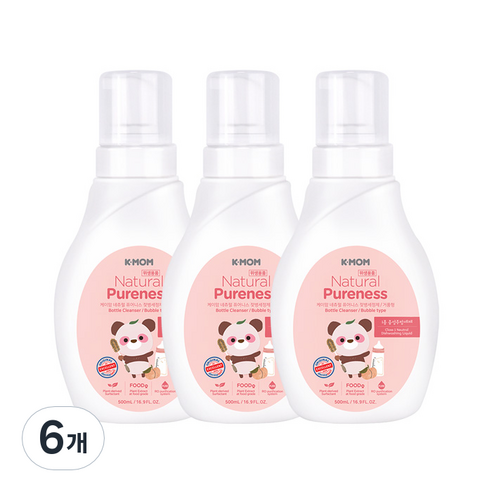 케이맘 퓨어니스 젖병세정제 거품형 용기, 500ml, 6개