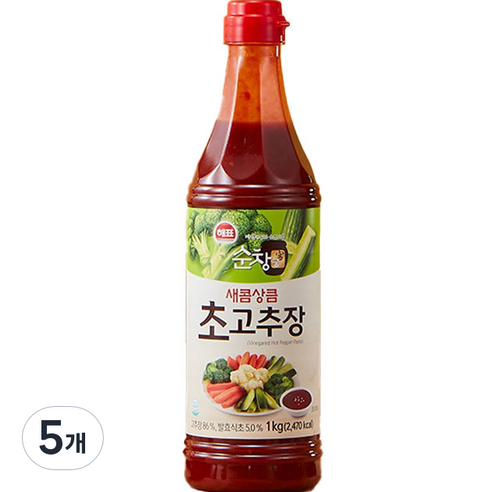 해표 순창 궁 새콤상큼 초고추장, 1kg, 5개