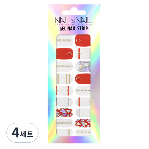 네일스네일 젤네일 스트립 스티커 + 네일파일, 24번, 4세트