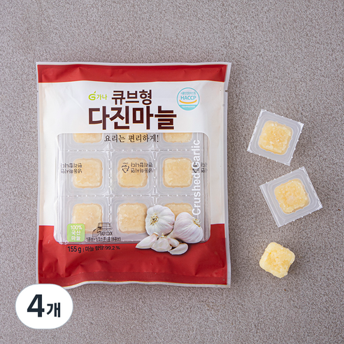 가나 큐브형 다진마늘, 155g, 4개