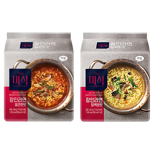 더미식 장인라면 얼큰한맛 4개 + 담백한맛 4개, 1세트