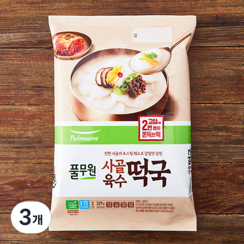 풀무원 사골떡국, 329g, 3개