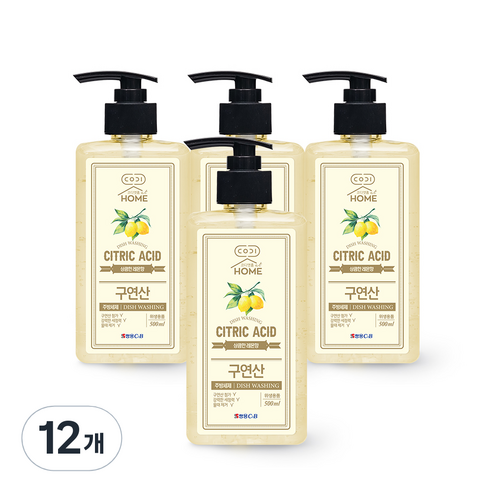 코디앳홈 구연산 레몬향 주방세제, 12개, 500ml
