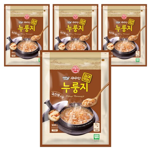 오뚜기옛날 구수한 끓여먹는 누룽지, 900g, 4개