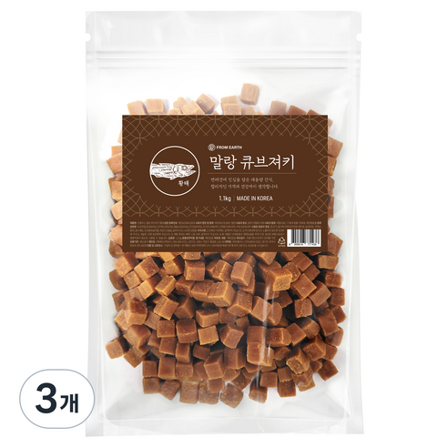 개기월식 강아지 말랑 큐브 져키, 황태, 1.1kg, 3개