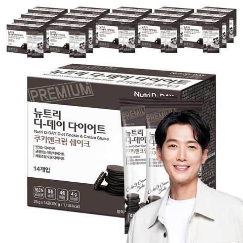 뉴트리디데이 다이어트 쉐이크 쿠키앤크림 14포, 350g, 18개