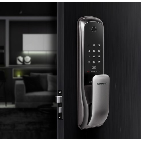 COMMAX 무타공 푸시풀 지문인식 디지털도어락 CDL-615P, 방문설치