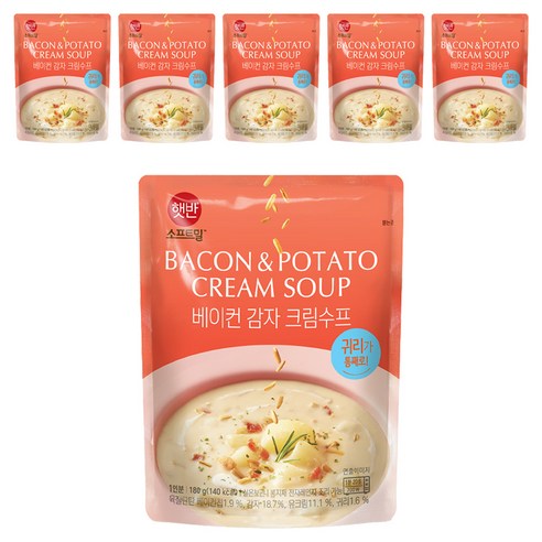 햇반 소프트밀 베이컨 감자 크림 수프, 180g, 6개