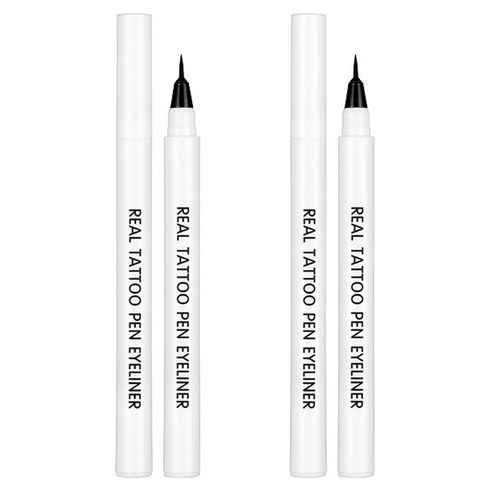 리르 리얼 타투 펜 아이라이너 0.8ml, 01 딥블랙, 2개