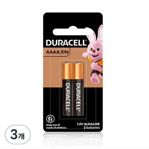 듀라셀 알카라인 AAAA 건전지, 2개입, 3개