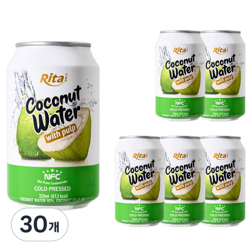 리타 NFC 코코넛워터 위드 펄프, 320ml, 30개