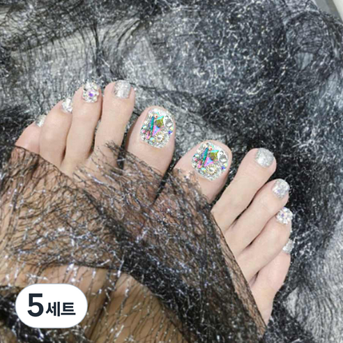 네이처스파머 컬렉션 페디팁 24p 세트 J-104, 오로라 다이아몬드 풀스톤, 5개