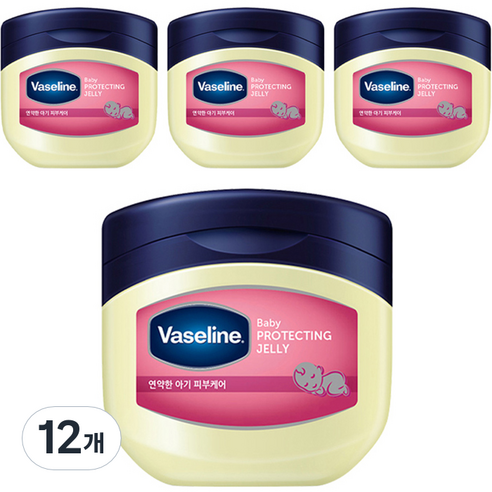 바세린 프로텍팅 젤리 베이비 바디버터 베이비 파우더향, 100ml, 12개