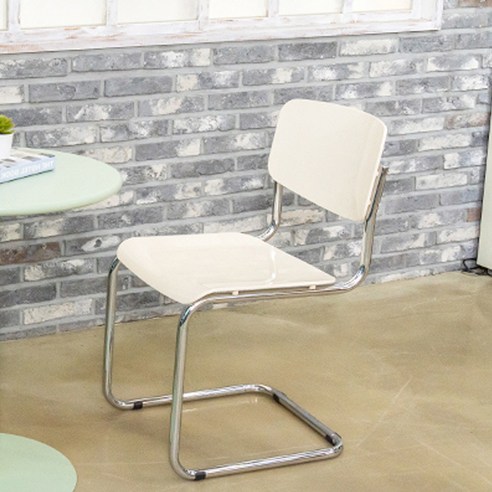 지엠퍼니처 스카르 캔틸레버 세스카 모던 미드센추리 의자 2p, 크림