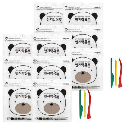 이야코 만지락 소프트 유토 100g x 6p + 주걱칼 3종 세트, 2세트, 혼합색상
