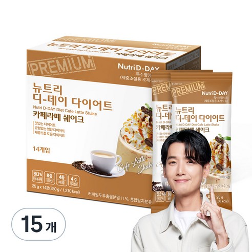 뉴트리디데이 다이어트 카페라떼 쉐이크, 350g, 15개